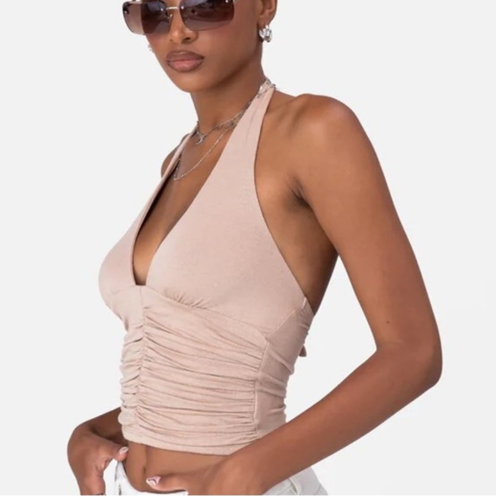 Forever 21 Halter Crop Top - Beige
